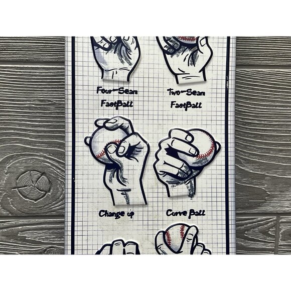 Baseball Pitching Grips Guide Perfect Pitch Metal Sign Open Road Sports Decor - Picture 4 of 8